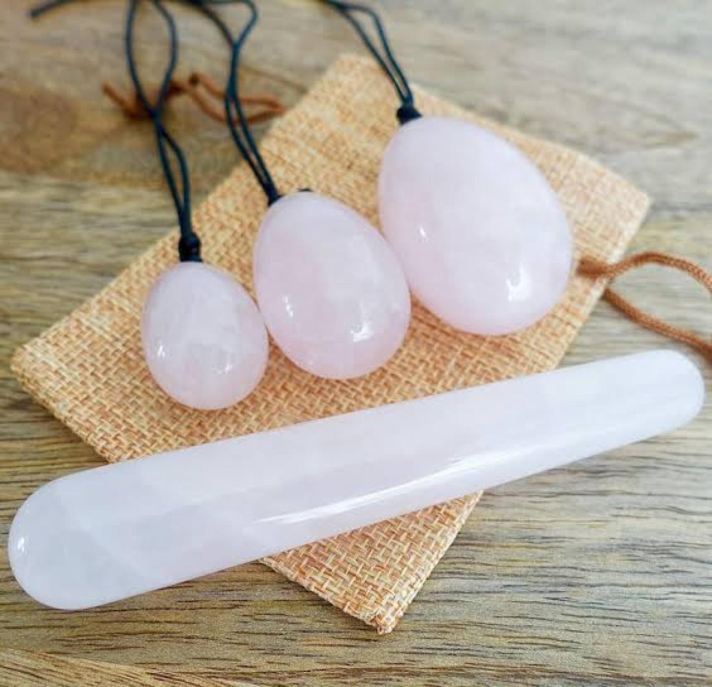 Yoni Egg and Wand - Rose Quartz