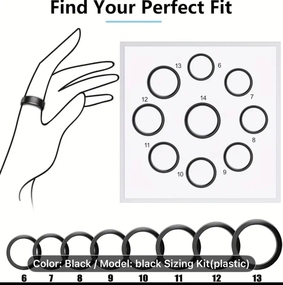 Smart Ring Size 11-Black