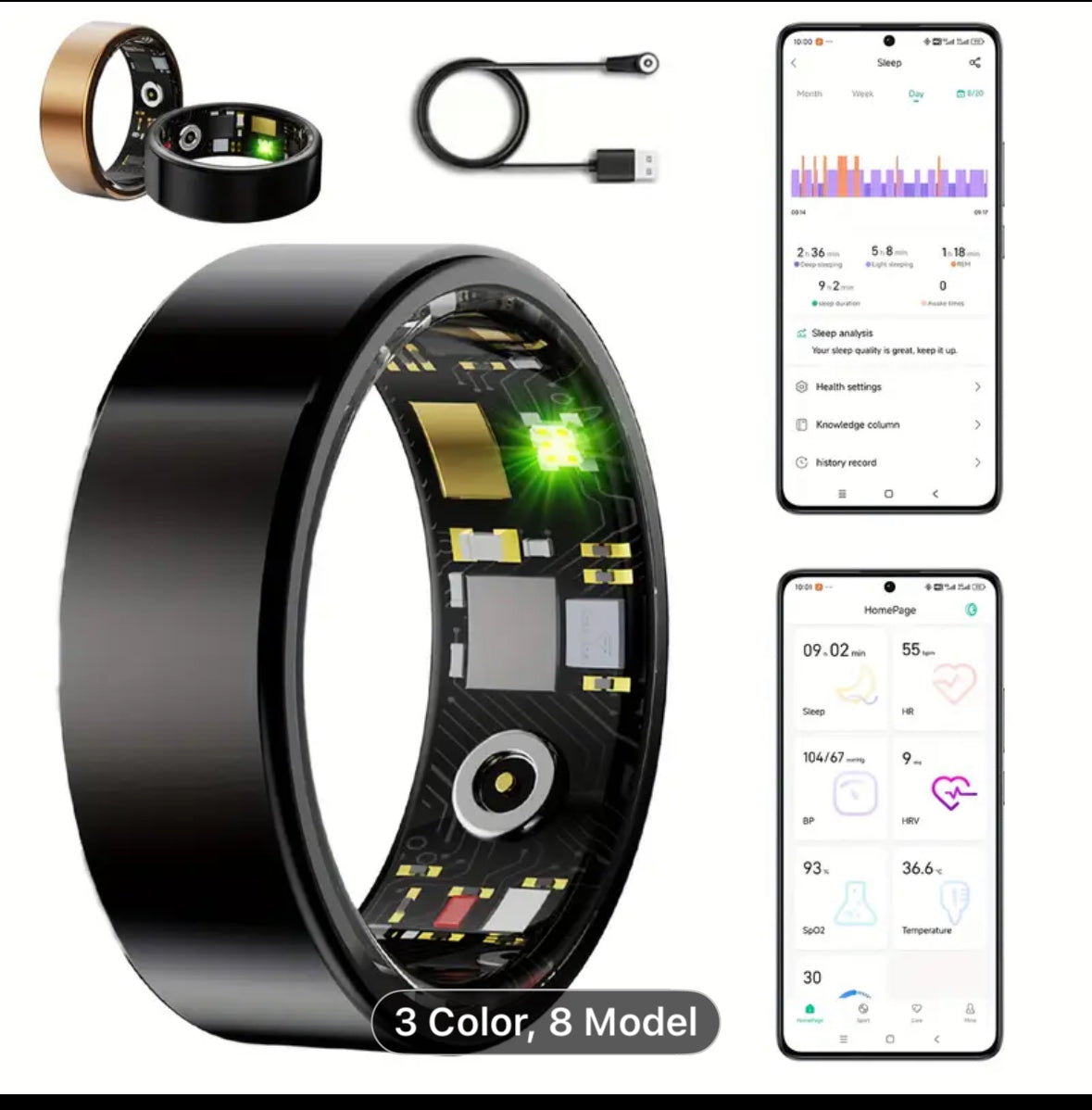 Smart Ring Size 11-Black