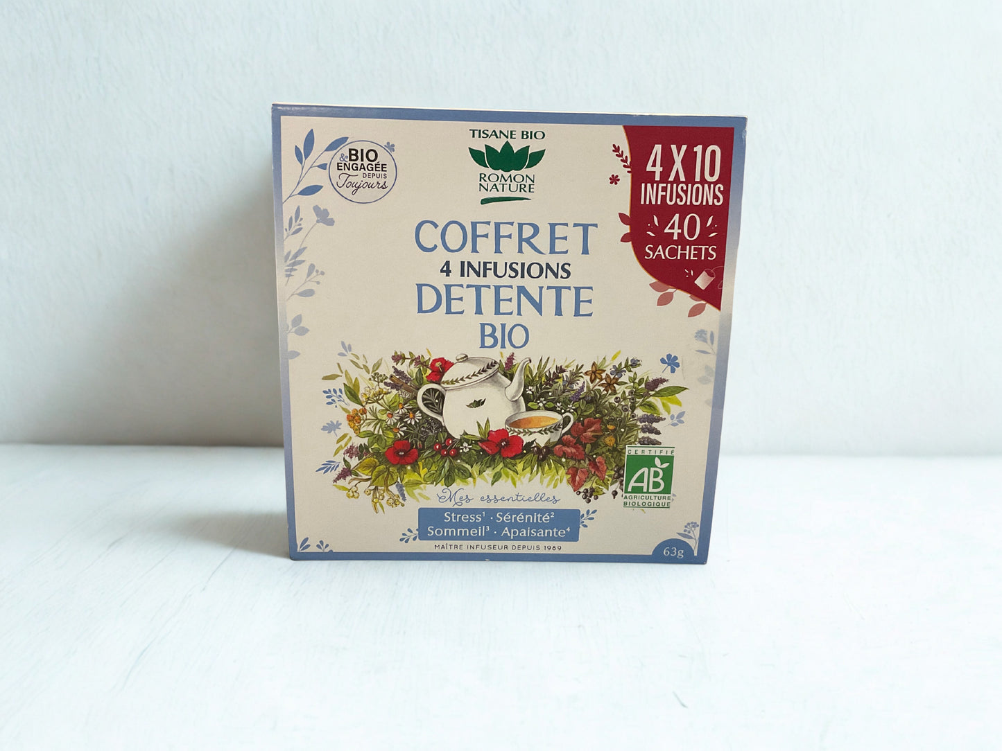 Tisane Bio Romon Nature - Coffret 4 infusions Detente Bagged Tea Herbal  Blends